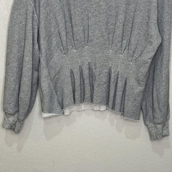 The Great. Sweatshirt Size M 2 Gray Pleated Waist Corset Crewneck Long Sleeve - Picture 3 of 6